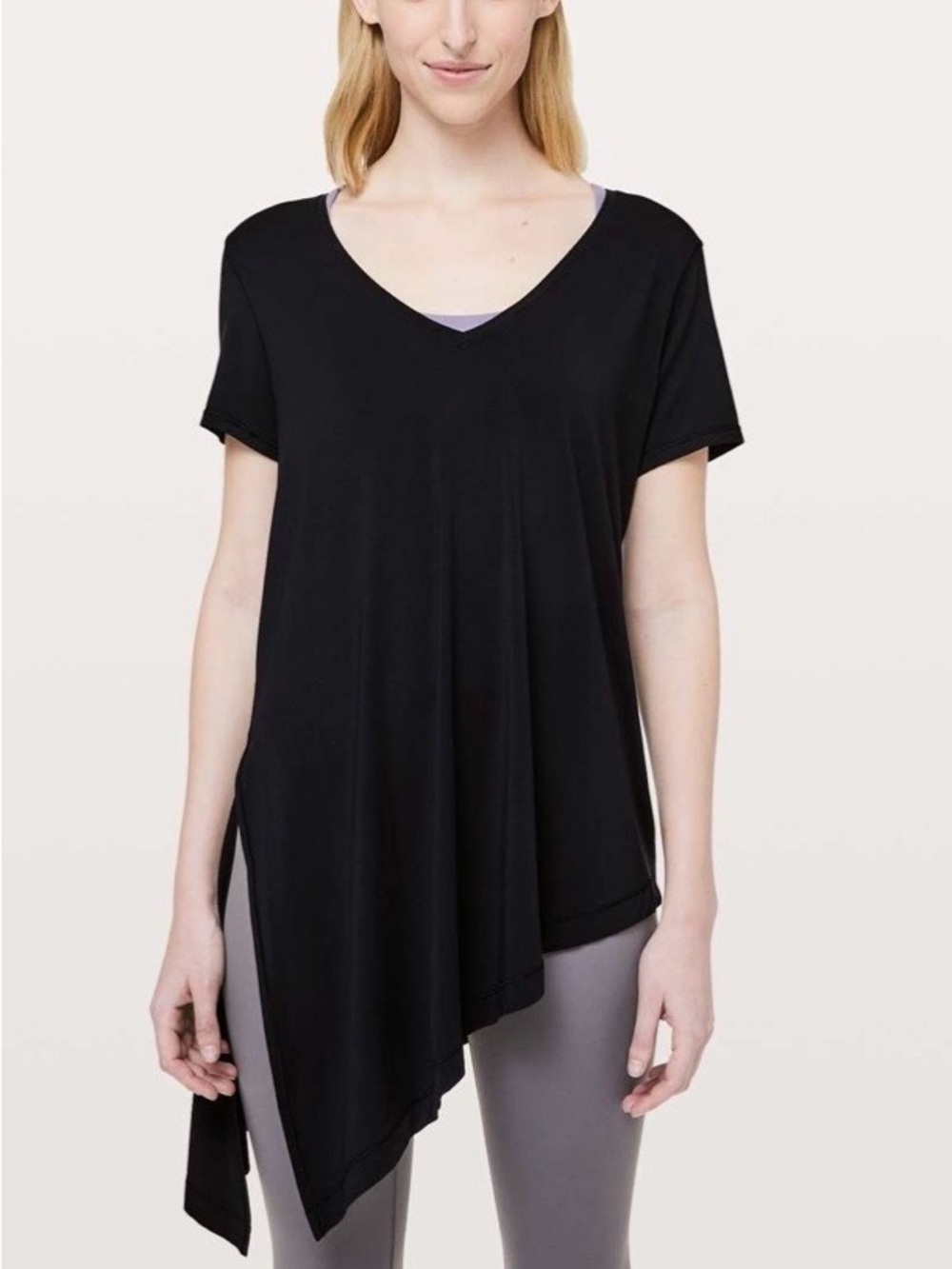 Lululemon to the Point Tee Asymmetric V-Neck Tunic Top
